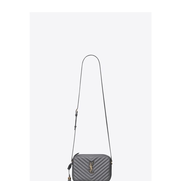 Yves Saint Laurent Gray Chevron Crossbody Bag